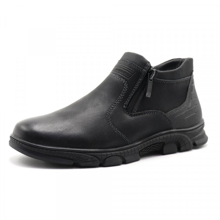 Ботинки для мальчика (SopRano) черные верх-искусственная кожа подкладка - текстиль размерный ряд 36-41 арт.amj-RA618