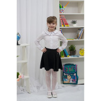 Юбка для девочки (ГЕРМИОНА) ткань 15 арт.4069-15 размер 30/122 цвет черный/полоса