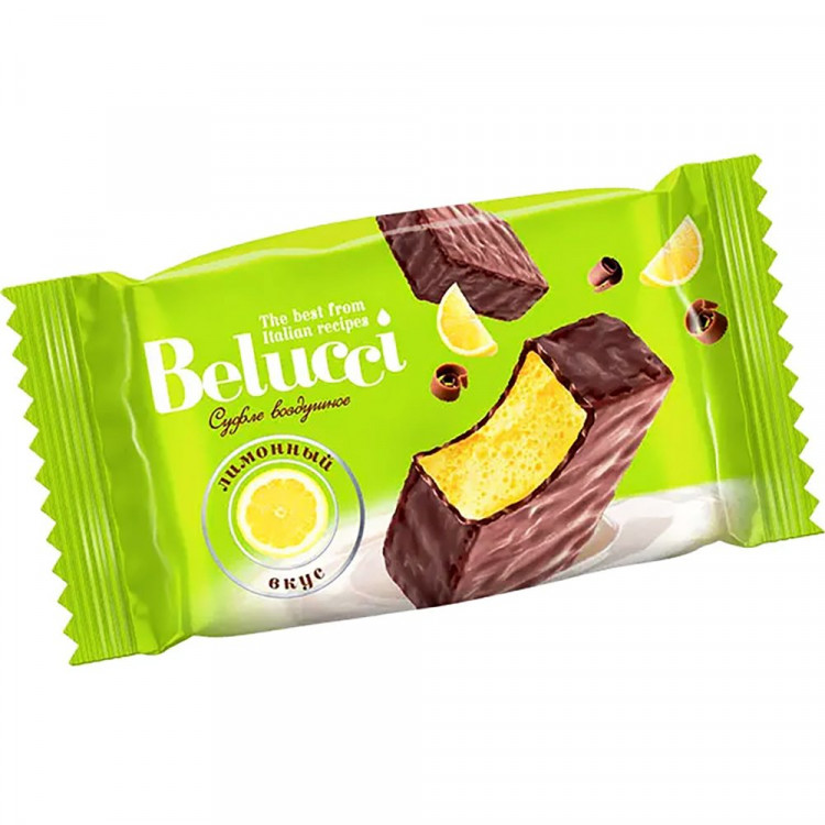 Конфеты-суфле "Belucci" с лимонным вкусом (коробка 1,2 кг) арт.ЯК525