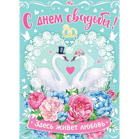 Плакат "С днем свадьбы!" арт.0-02-480