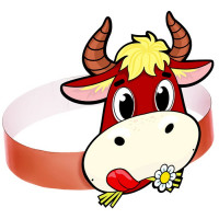 Маска карнавальная картон "Бычок" арт.4827225