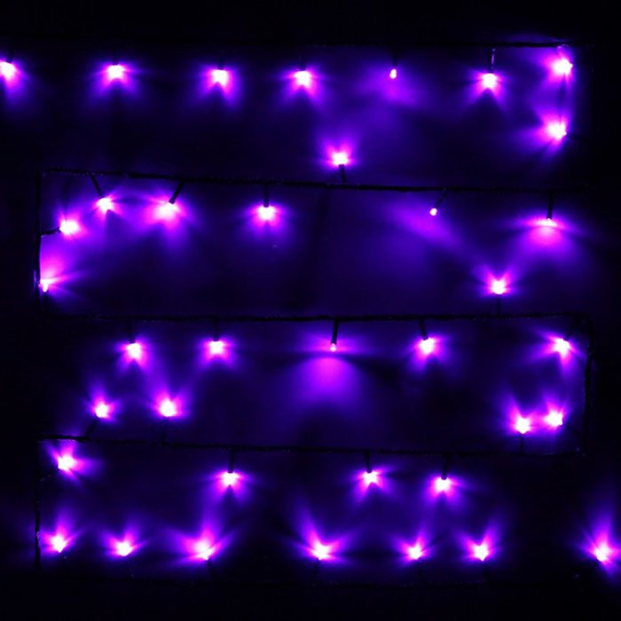 Гирлянда электрическая уличная точечная 07м 80LED цв.фиолетовый(т.провод) 8реж арт.167-002