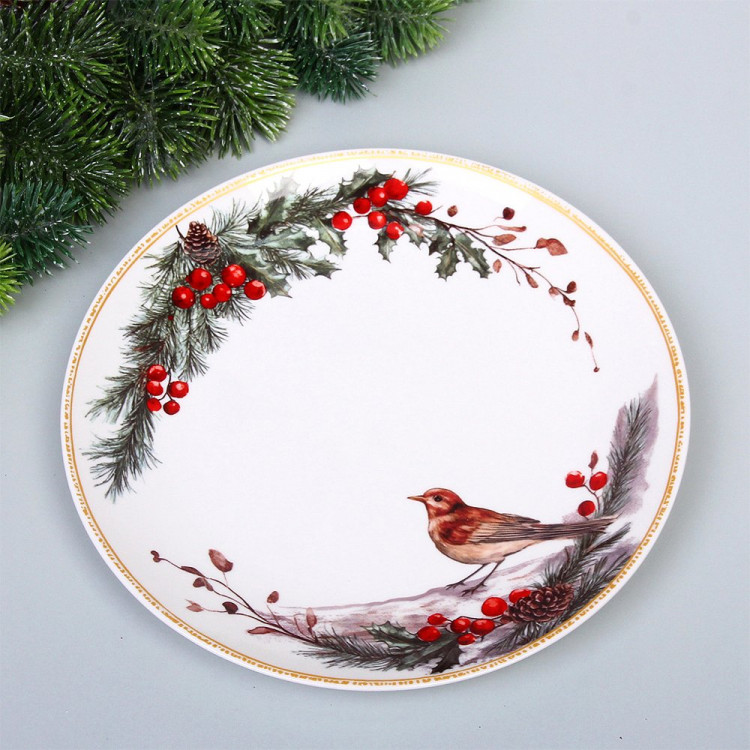 Тарелка керамическая "Зимняя мелодия" 25см арт.893-280