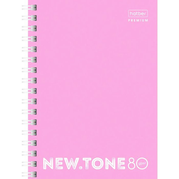 Записная книжка А6 мягкая обложка на гребне 80 листов (Hatber) Newtone Pastel Пион перфорация на отрыв арт 80ЗК6лA1гр_05018