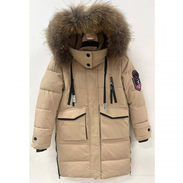 Куртка зимняя для девочки (MULTIBREND) арт.hwl-HL-809-2 цвет бежевый