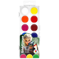 Акварель 12 цветов (ErichKrause) JMagic pet пластиковая коробка без кисти арт 61367