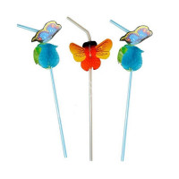 Трубочки для коктейля "Бабочки и Пчелки" 08шт/наб. арт.6026318