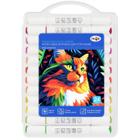 Маркеры акриловые (Гамма) Классические 24 цвета двусторонние пластиковый бокс арт.15062025_24