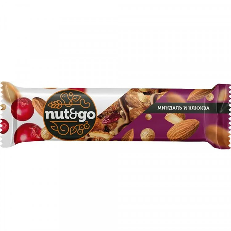 Батончик "Nut and Go" 42гр Арахис и мармелад арт.КВК506 (Ст.18)