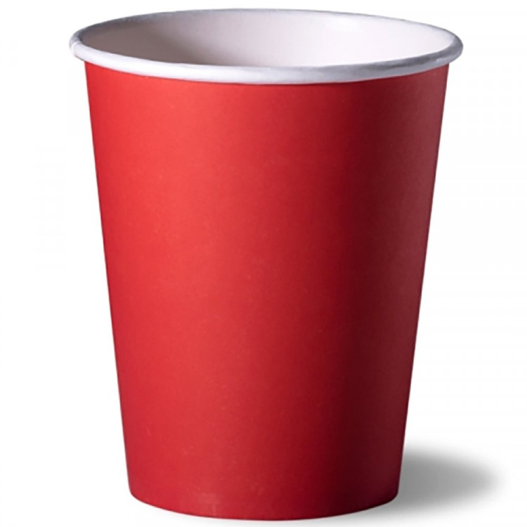 Стакан бумажный 200/260мл красный 10шт в упаковке