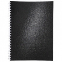 Тетрадь А4 клетка 96 листов бумвинил на гребне (Hatber) METALLIC Черная арт.96Т4бвВ1гр