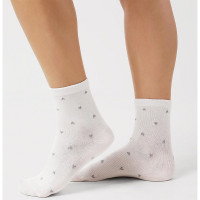 Носки женские арт.L3004 70% хлопок 25% полиамид 5% эластан цвет белый (Clever)