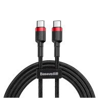 Кабель Type-C-Type-C Baseus Cafule(1,0м) нейлон серый с черной вставкой