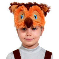 Маска-шапочка карнавальная плюш (ЖИВОТНОЕ) "Сова" цв.рыжий/корич. р.52-54 арт.4063