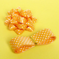 Набор для упаковки "Горошек" (Бант 6см,лента 2см*3м) желтый арт.144-0087