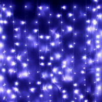 Гирлянда эл.д/улицы занавес Дождь 3*2,5м 480LED (св.провод) цв.белый 8реж. арт.183-077