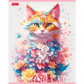 Тетрадь А5 клетка 48 листов скоба (Hatber) Spring cat ассорти арт 48Т5В1