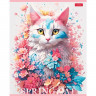 Тетрадь А5 клетка 48 листов скоба (Hatber) Spring cat ассорти арт 48Т5В1