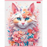 Тетрадь А5 клетка 48 листов скоба (Hatber) Spring cat ассорти арт 48Т5В1