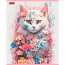 Тетрадь А5 клетка 48 листов скоба (Hatber) Spring cat ассорти арт 48Т5В1