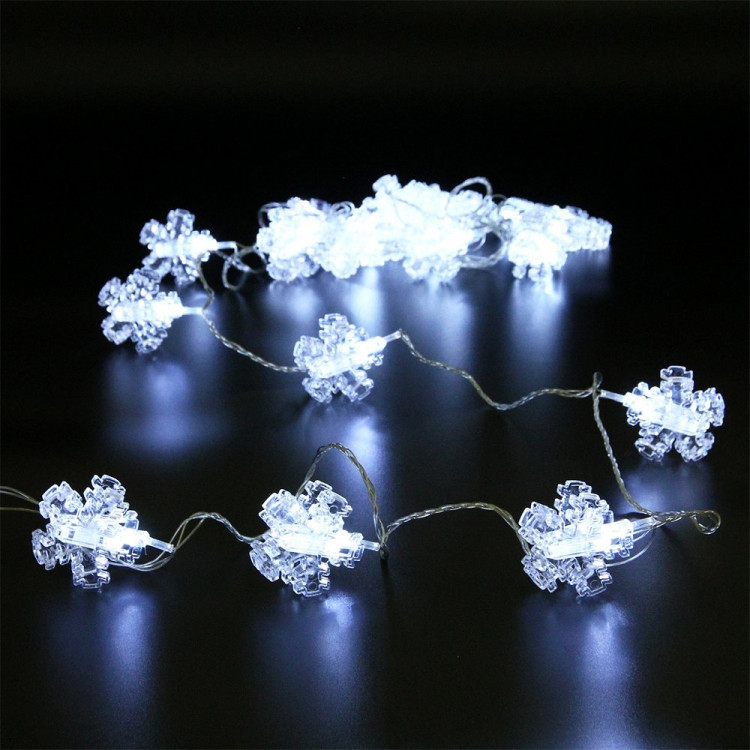 Гирлянда эл.д/дома фигурная 04м 20LED "Прищепка-Снежинка" (св.провод) цв.белый арт.183-268