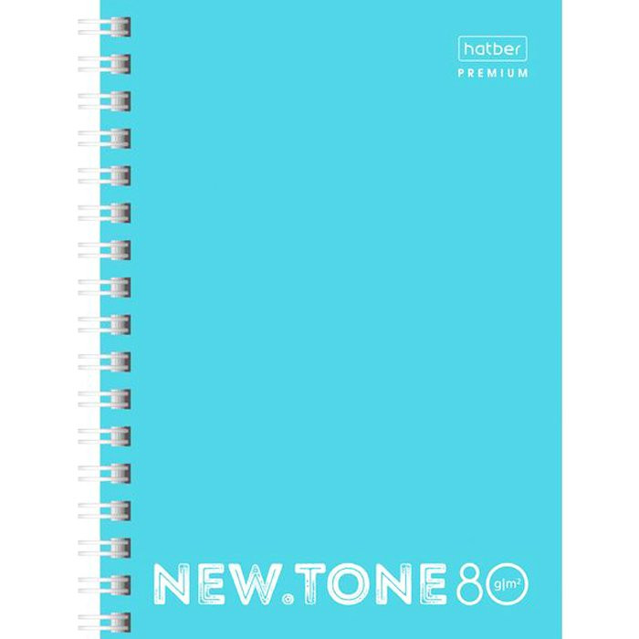 Записная книжка А6 мягкая обложка на гребне 80 листов (Hatber) Newtone Pastel Незабудка перфорация на отрыв арт 80ЗК6лA1гр_05025