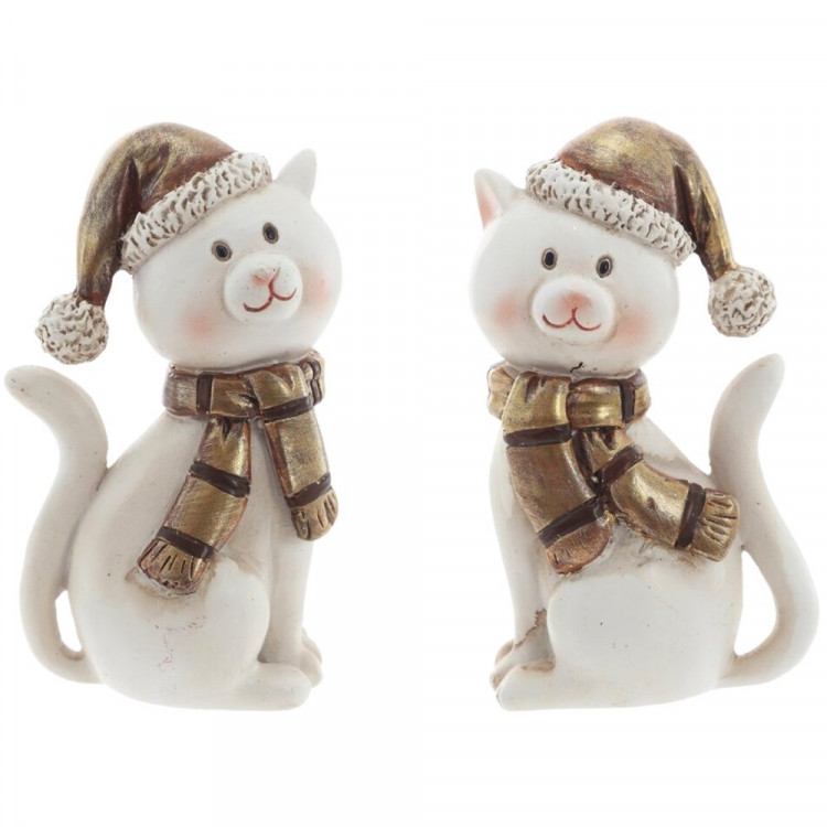 Статуэтка декоративная "Котёнок в шапочке и шарфе" 09см 2 вида арт.825218