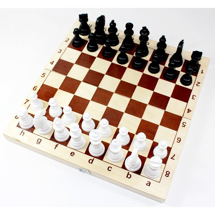 Игра настольная Шахматы и шашки (деревянная коробка, поле 29см х 29см) (ДК) арт 03879
