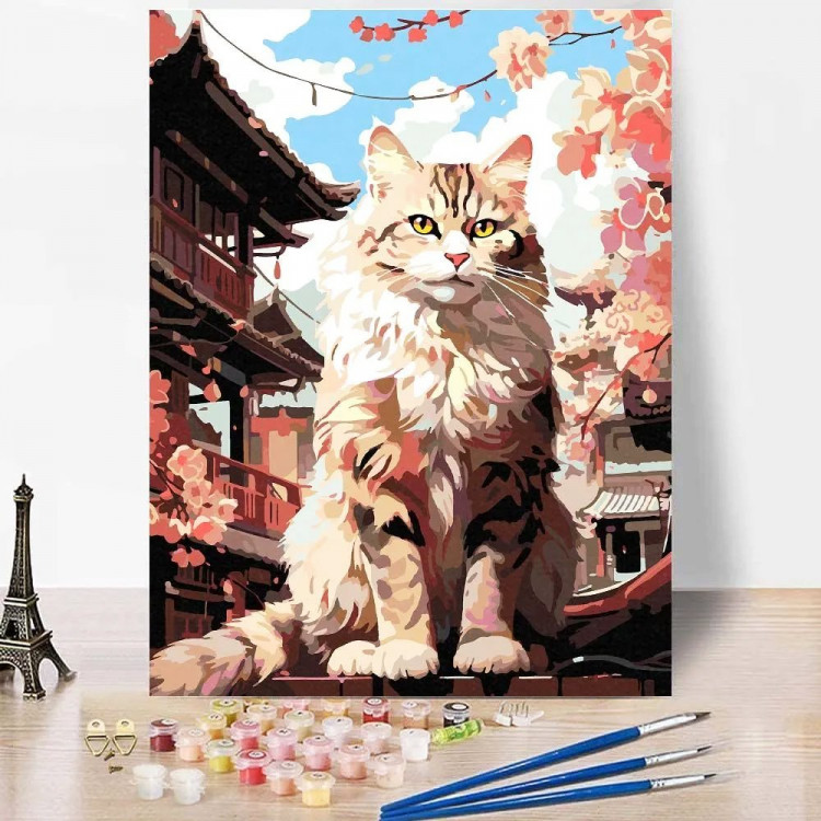 Картина по номерам 30x40см (RedPanda) Японский котик  арт.p55663