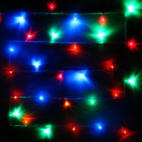 Гирлянда электрическая для дома точечная 5,5м 50LED цвет мульти (светлый провод) 8режимов арт.127-013