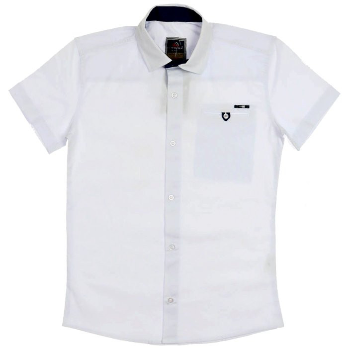 Сорочка подростковая короткий рукав размерный ряд 35/152-158-37/164-170 цвет белый CEGISA арт.0033
