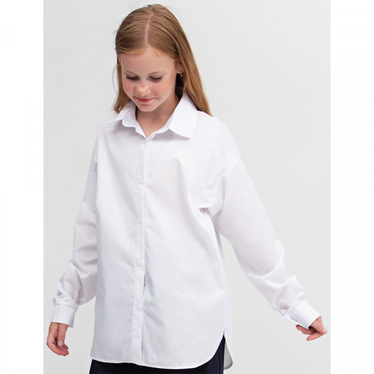 Блузка для девочки (MULTIBREND) длинный рукав цвет белый арт.1058