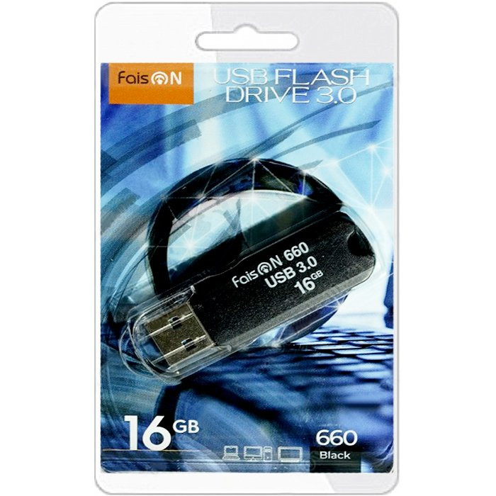 Флеш диск 16GB USB 3.0 FaisON 660 черный