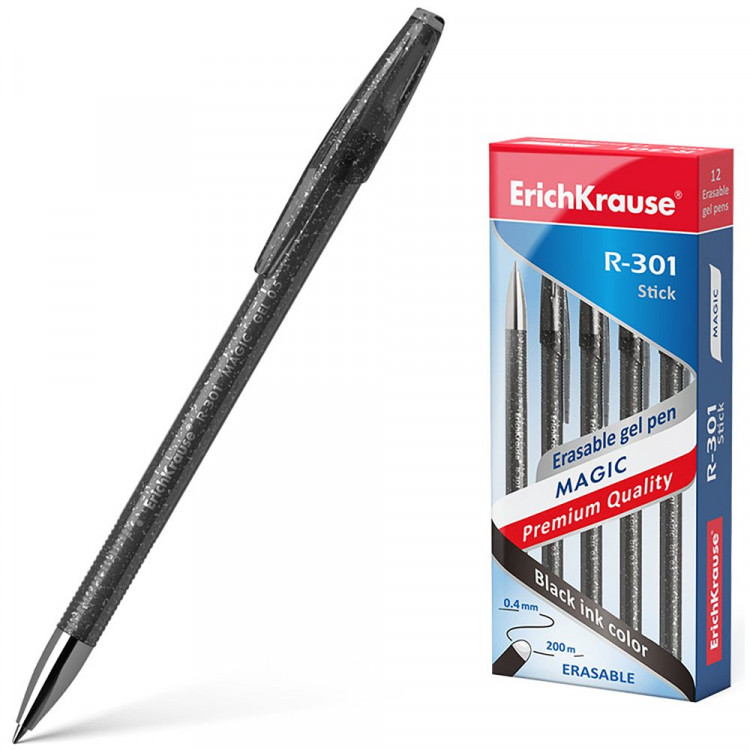 Ручка гелевая ПИШИ-СТИРАЙ (ErichKrause) R-301 Magic Gel черный, 0,5мм арт.46435