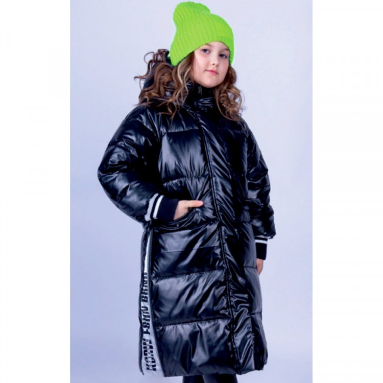 яяяКуртка зимняя удлиненная для девочки (OVAS) арт.Мирей цвет черный