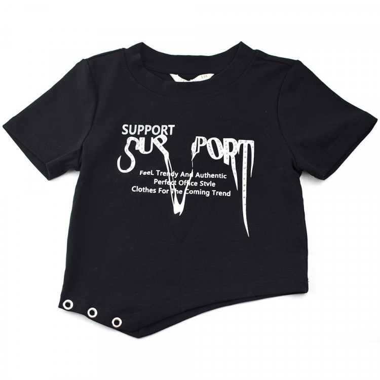 Футболка для девочки арт.Deloras 22536 размерный ряд 34/134- 44/164 цвет черный