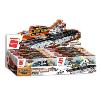 Конструктор пластиковый Мега авианосец Морское сражение QMAN 73-86 деталей ассорти арт.C1406