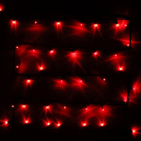 Гирлянда электрическая уличная точечная 15м 180LED цвет красный (темный провод) 8режимов арт. 183-280