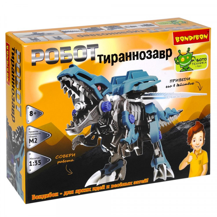 Набор для проведения опытов Робототехника с Буки Робот тираннозавр (Bondibon)арт.ВВ5505