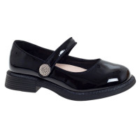 Туфли для девочки (Сказка) черные верх-искусственная кожа лак подкладка-натуральная кожа размерный ряд 32-37 арт.R818294766BKP