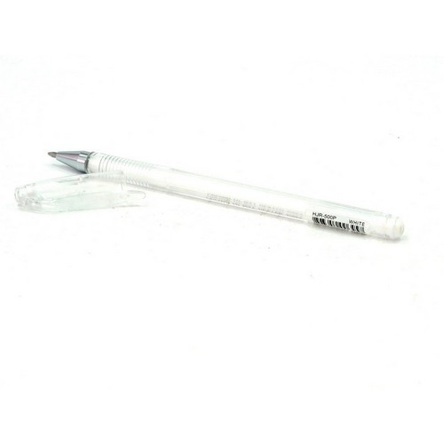 Ручка гелевая  прозрачный корпус  Crown 0,5мм белая пастель