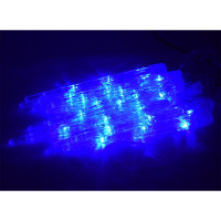 Гирлянда электрическая для дома фигурная 2,5м*20см 24LED "Сосулька" цвет синий (светлый провод) 8режимов арт.183-115