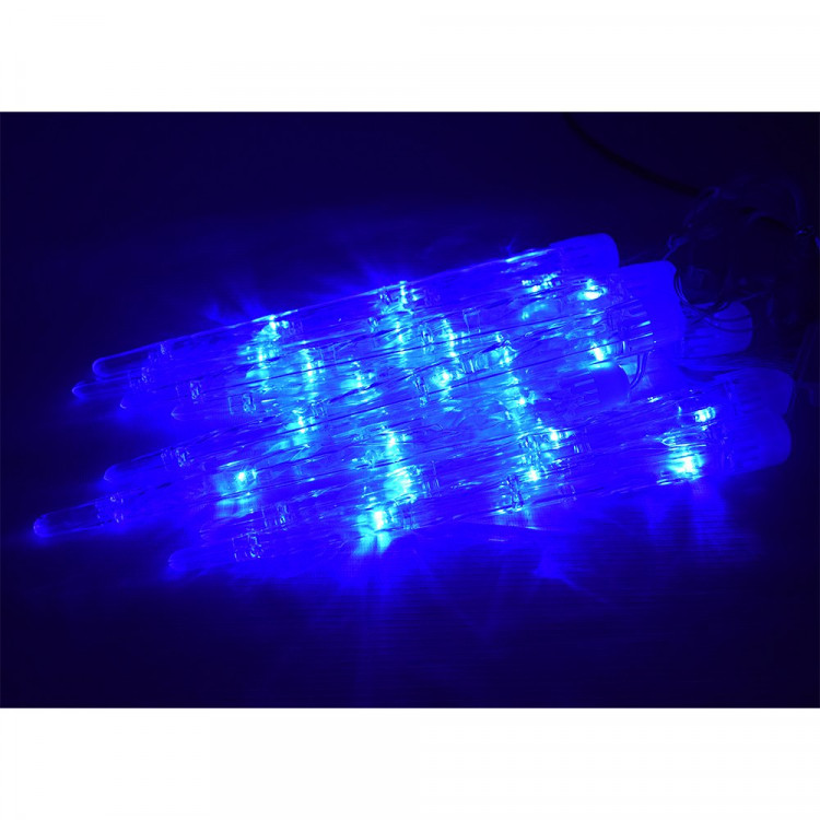 Гирлянда электрическая для дома фигурная 2,5м*20см 24LED "Сосулька" цвет синий (светлый провод) 8режимов арт.183-115