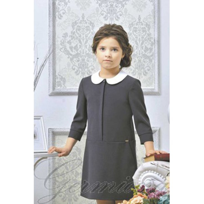 Платье для девочки (ГЕРМИОНА) ткань 15 арт.55115-15 размер 40/158 цвет черный/полоса
