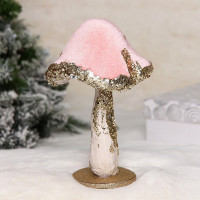 Игрушка декор. "Бархат Грибочек сказочный" 18,5см цв.розовый арт.183-0523