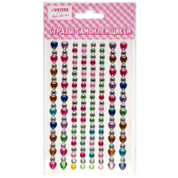 Наклейки-стразы акриловые (deVENTE) Hearts and diamonds цвет ассорти 9,5х15 см арт.8004118