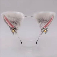 Ободок "Ушки" меховые цв.серый арт.6080860