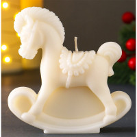 Свеча фигурная 9,6*3,5*10см "Лошадка-качалка" натуральный воск арт.10903506