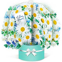 Открытка "Корзинка С Днем рождения!" ромашки сложная арт.КОR104