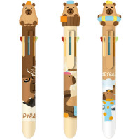 Ручка многоцветная 08-цветная (deVENTE) Capybara d=0,7 мм ассорти арт.5070412